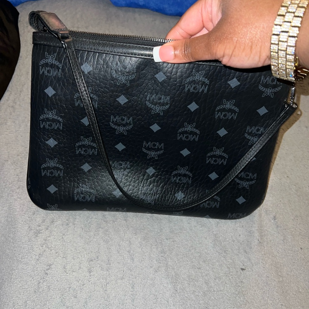 MCM Black Logo Shoulder Bag